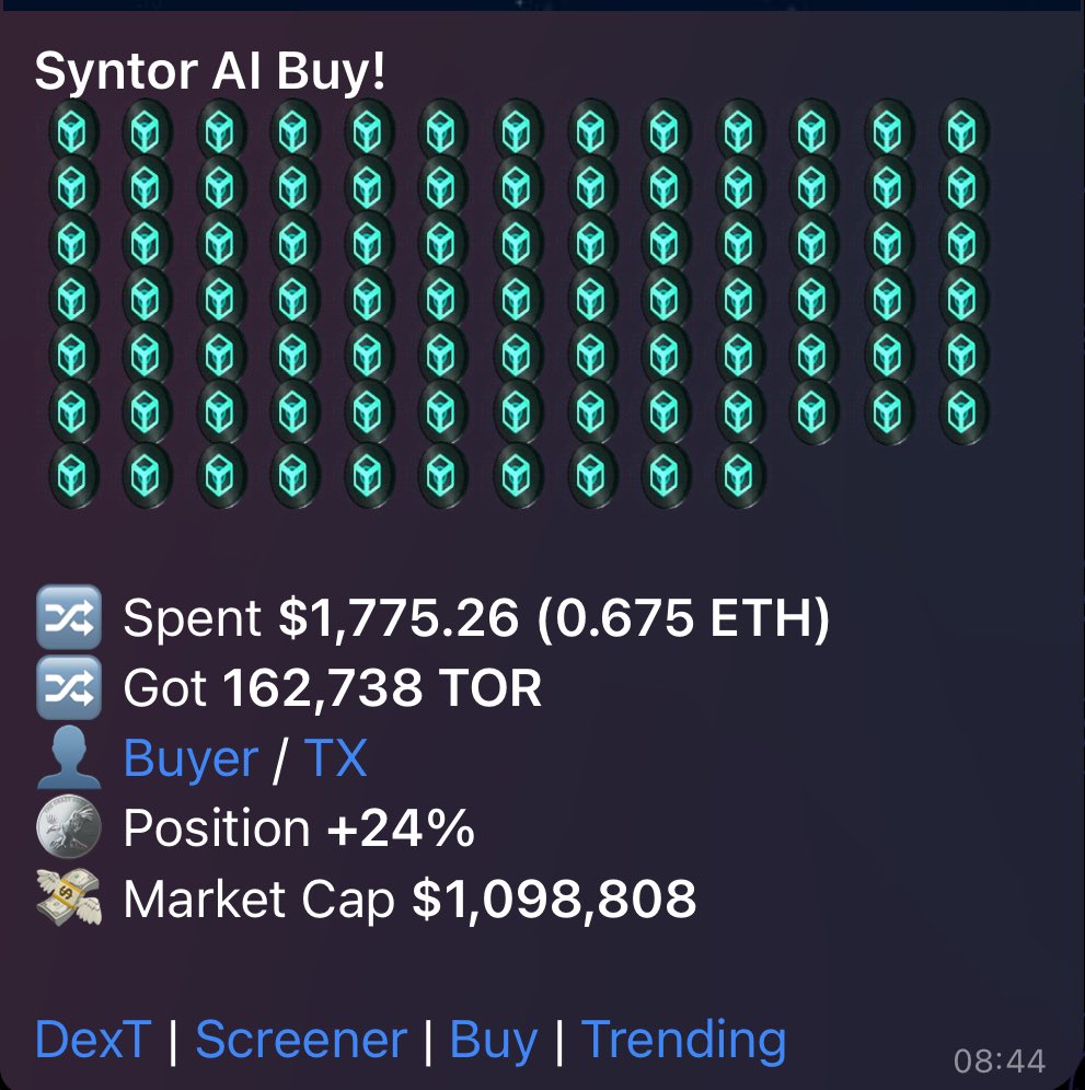 $TOR price movement and next leg is forming 👏

Many good fellas made an update and are bullish for this. Utility szn is coming and im sure we will see big numbers in this one.

#SYNTOR 

0x21e133e07b6cb3ff846b5a32fa9869a1e5040da1

dextools.io/app/en/token/s…

#SYNTORAI