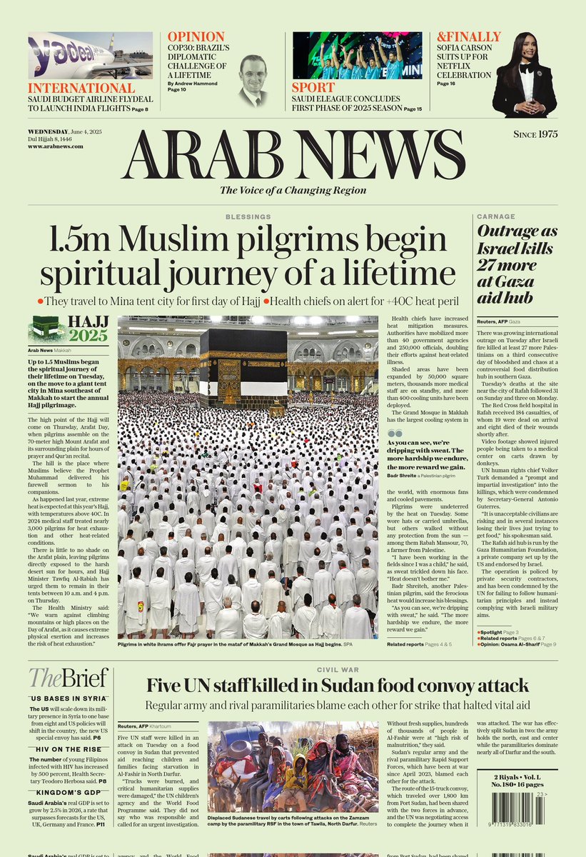 Ishaku__Audu's tweet photo. Wed. 4th June,2025
#Newspapers #CoverPages #BreakingNews #News
#TheHeadline
#Gaza #Russia
Cc:
@KashimSM
@ProfZulum
@GovBuni
@JibrinIbrahim17
@KhalifaDikwaPhD
@Senatorndume
@honbetara1
@NuhuRibadu
@B_ELRUFAI
@alouibrahim92
@ZagazOlaMakama
@DejiAdesogan
@secmxx
@AbbakarAffan
1. https://t.co/losSjW0xSP