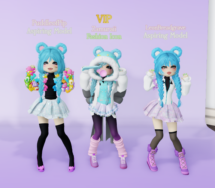 pipofthepuddle's tweet image. Who wore it better? We made @HertzVT and @StardustKuma in It Girl on Roblox!! 😂

(Photo Credit to @ZAMURAII__ ) 
🦆@Leonbreadgrave