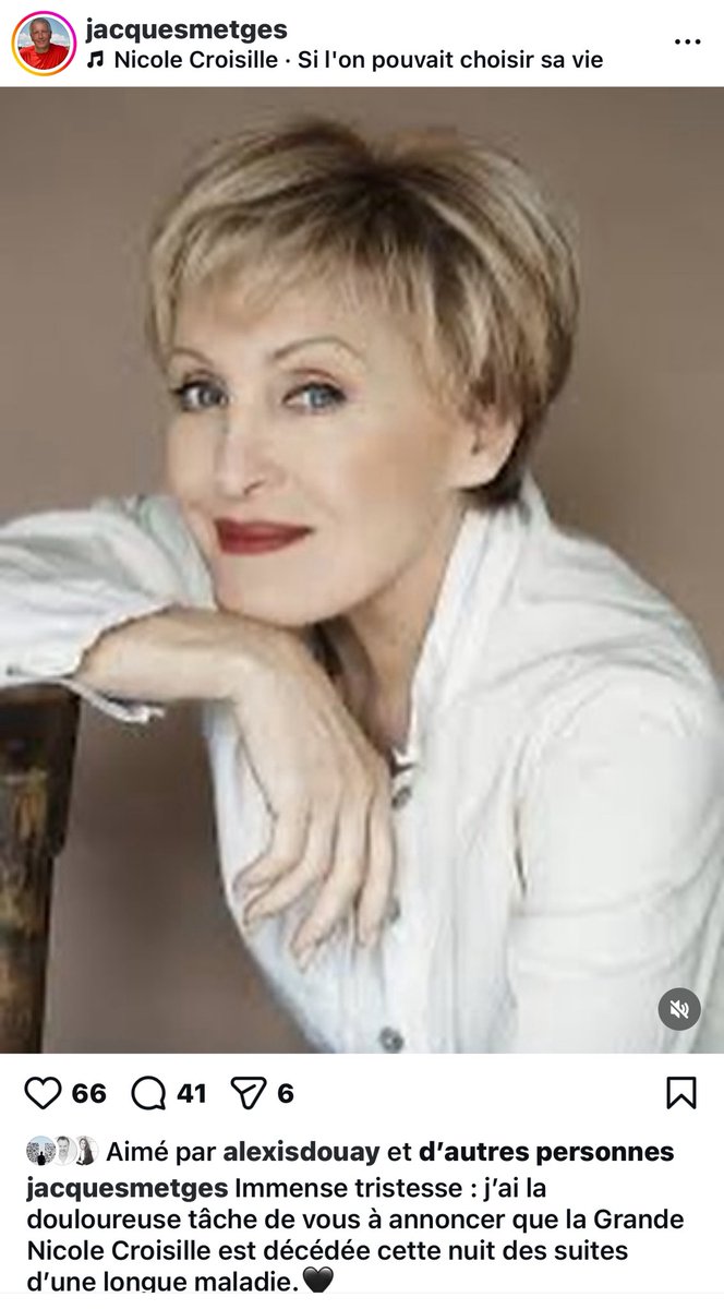 Que je suis triste d’appendre ton départ ce matin 🙏🏻 Je garderai toujours ces si beaux moments partagés ensemble.
De Paris à Avignon… 
De Bagnols sur Céze aux Paluds de Noves
De tes tours de chant aux planches de théâtre où tu excellais tant.

Repose en paix ma Nicole 🙏🏻😢😘