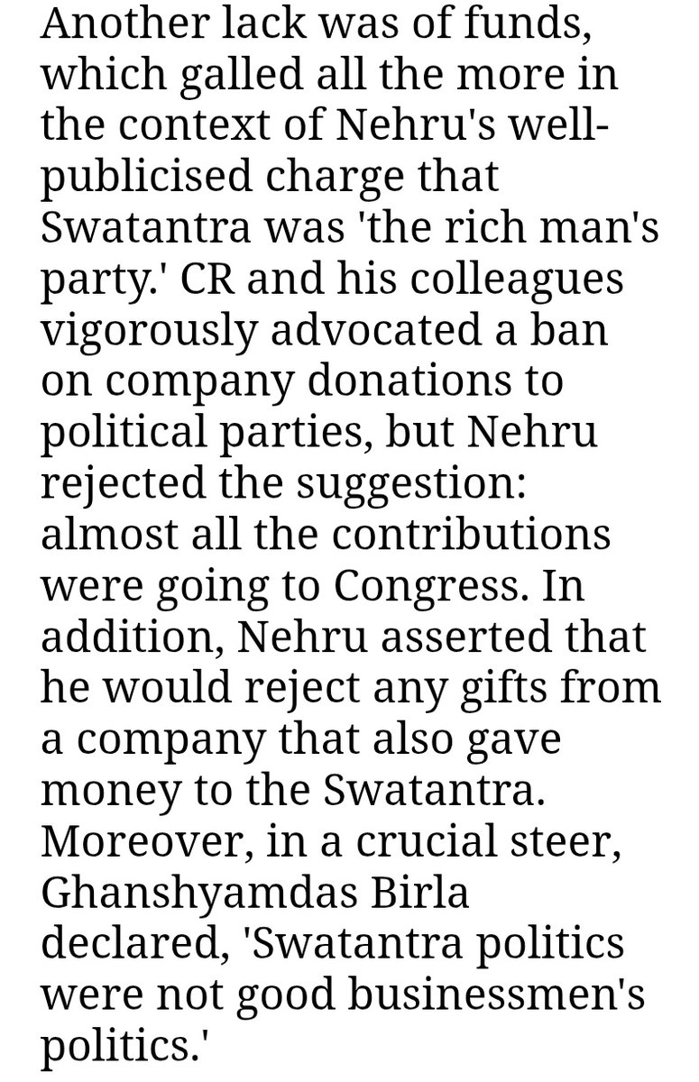 RishiJoeSanu's tweet photo. Ghanshyamdas Birla explicitly opposed Swatantra Party. Major business houses, benefiting from the protectionist &amp; state-controlled economic environment established by Nehru, chose not to support the party financially or politically.

Swatantra Party was India's anti-dhandho party https://t.co/8oNtwAPJJW