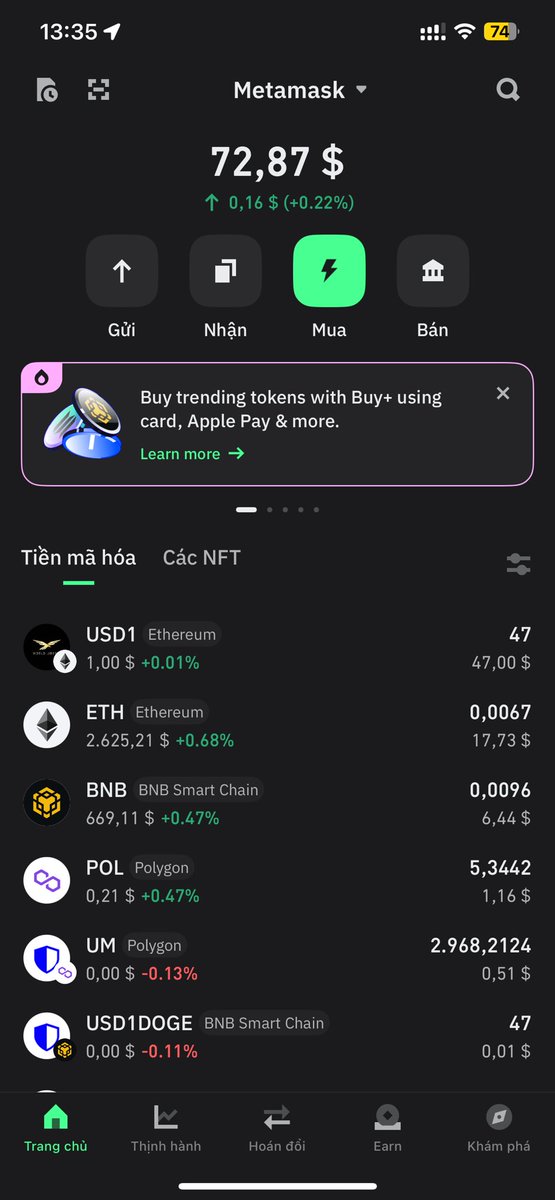 TungSport's tweet photo. @ThanhCryptoBnb Đã nhận đc 47 USD1 😍 https://t.co/oSkTuuxG9Y