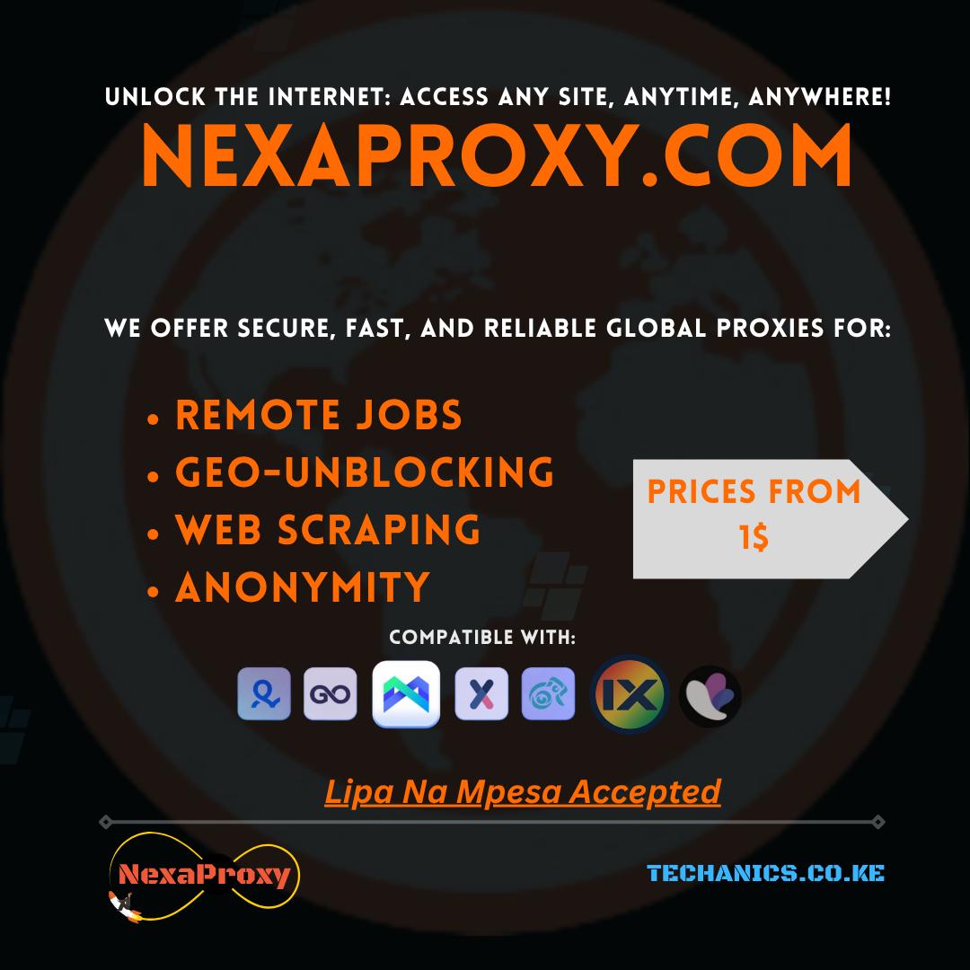 nexaproxy's tweet photo. Quality Premium Proxies — instant delivery, zero Scamalytics, only $1, Lipa na M-Pesa, and 24/7 support. https://t.co/LJHM8v9rxJ https://t.co/ByFpmnqbJM