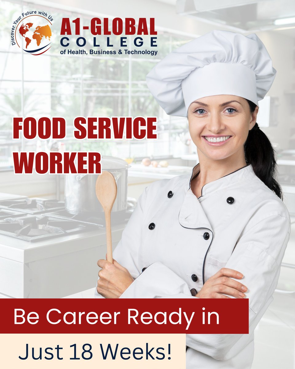 NetworthCo's tweet image. Turn Your Love for Food into a Career!

Start your journey as a Food Service Worker and be job-ready in just 18 weeks at A1 Global College!

#A1GlobalCollege #FoodServiceWorker #CareerReady #FastTrackYourFuture #HospitalityCareers #CulinaryTraining #JobReadyIn25Weeks #Mississauga