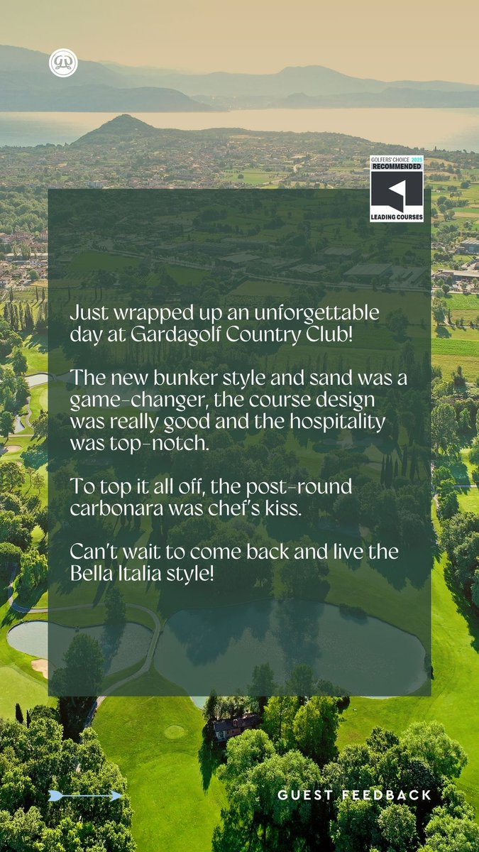 Gardagolf's tweet image. 🌟 Discover why golfers love GardaGolf!

Where passion, elegance and excellence meet. ⛳️

#GardaGolf #GolfExperience #GolfItaly #ClientVoices