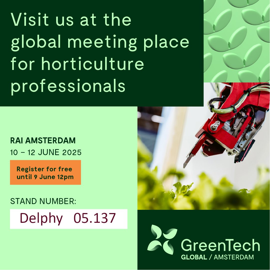 👋Let's meet at Greentech Amsterdam. 🍃booth 05.137
We provide services in 
🤝consultancy
💻 data-driven cultivation management
🔬 #research (on-site or at our own greenhouse complex)
🧐 trainings
🥔 (#turnkey) projects 
#datadriven #horticulture #greenhouse #tailormadetraining