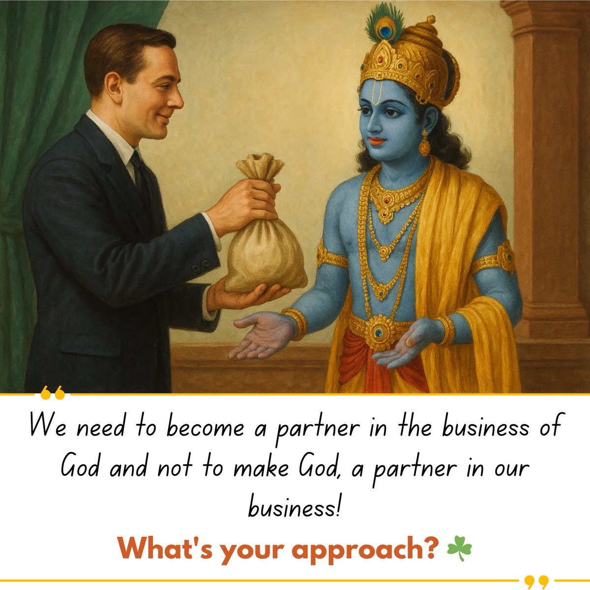 💭 Ever thought whose plan we’re truly following?

Too often, we ask the Divine to bless *our* plans.
But what if we reversed that?
What if we partnered in **His** plan? 🌱

👉 What’s your approach? Let us know in the comments. #SpiritualBusiness #ViratKohli