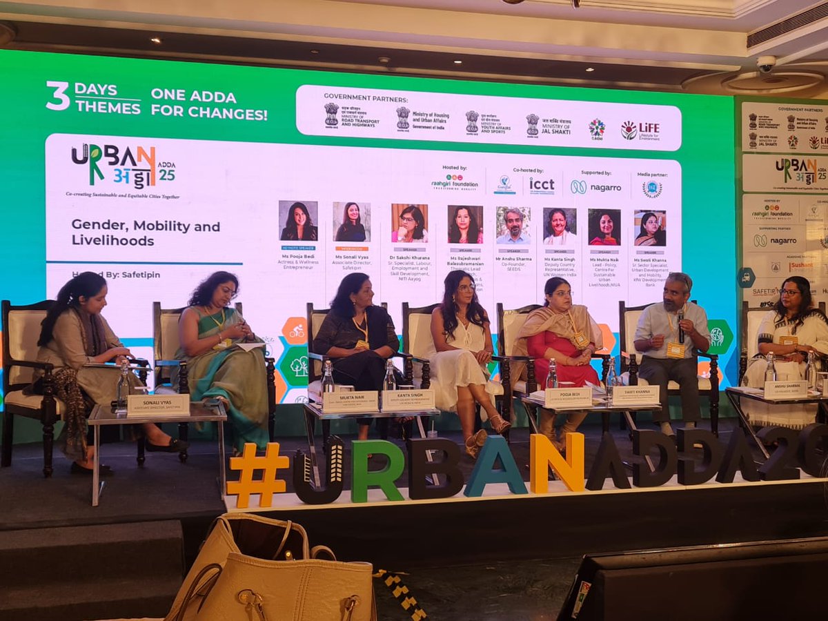 Raahgiri_Fdn's tweet image. #UrbanAdda I Day-2👇

&quot;#Gender, #Mobility, and #Livelihoods&quot; - more than a #conversation, it was a deep dive into how our #cities, technologies, and #climaterealities shape lived experiences.

From #urbanheat and #AI to #gender disparity and #livelihood challenges, our panelists…