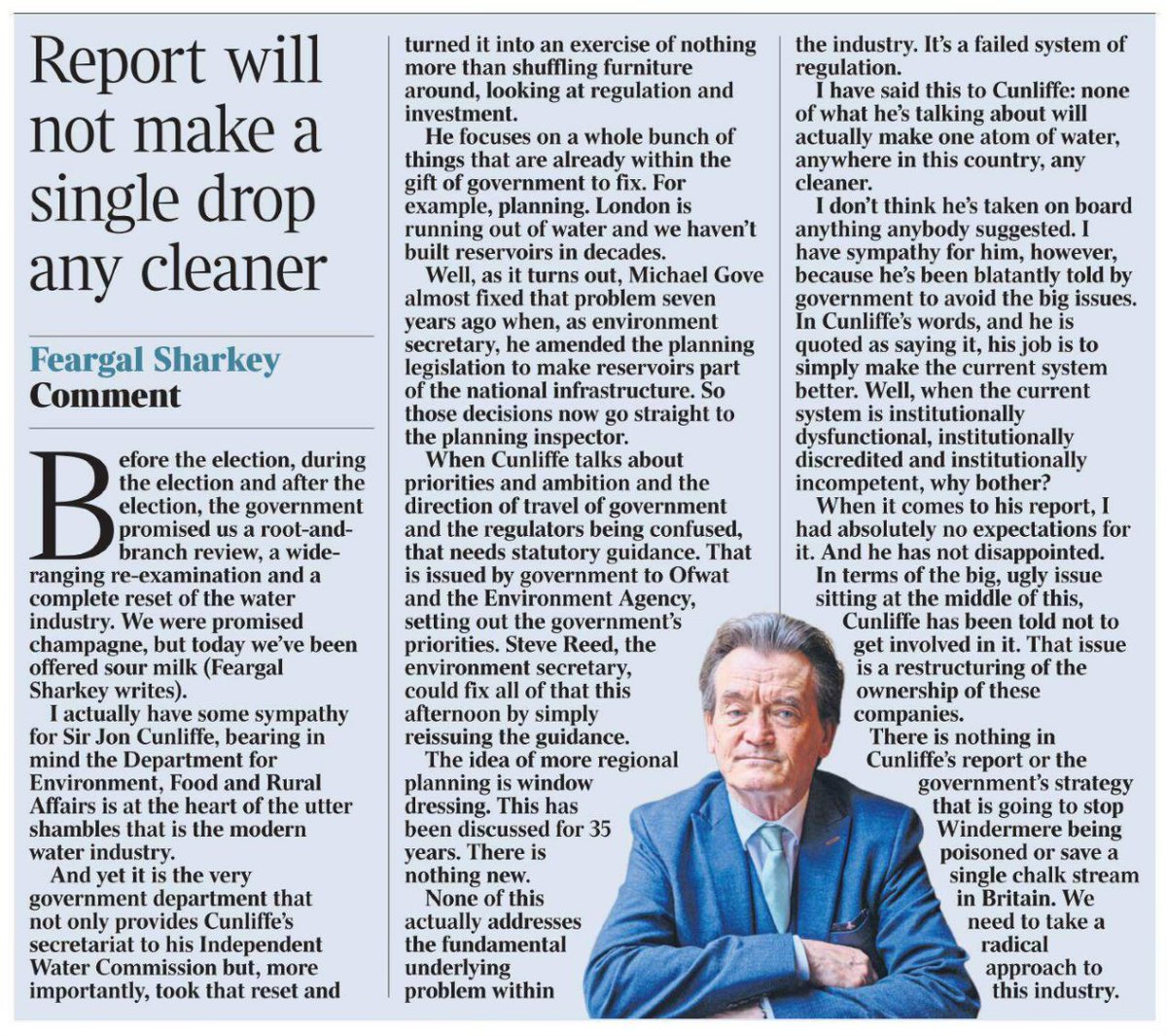 Angry and righteous stuff from <a href="/Feargal_Sharkey/">Feargal Sharkey</a> in The Times.