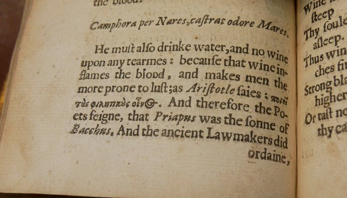 You heard it here first – a 17thc cure for love addiction ‘he must drinke… no wine upon any tearmes: because that wine inflames the blood, and makes men the more prone to lust’

Find out more about the history of love addiction in our exhibition ‘Hooked’ rcpe.ac.uk/heritage/hooke…