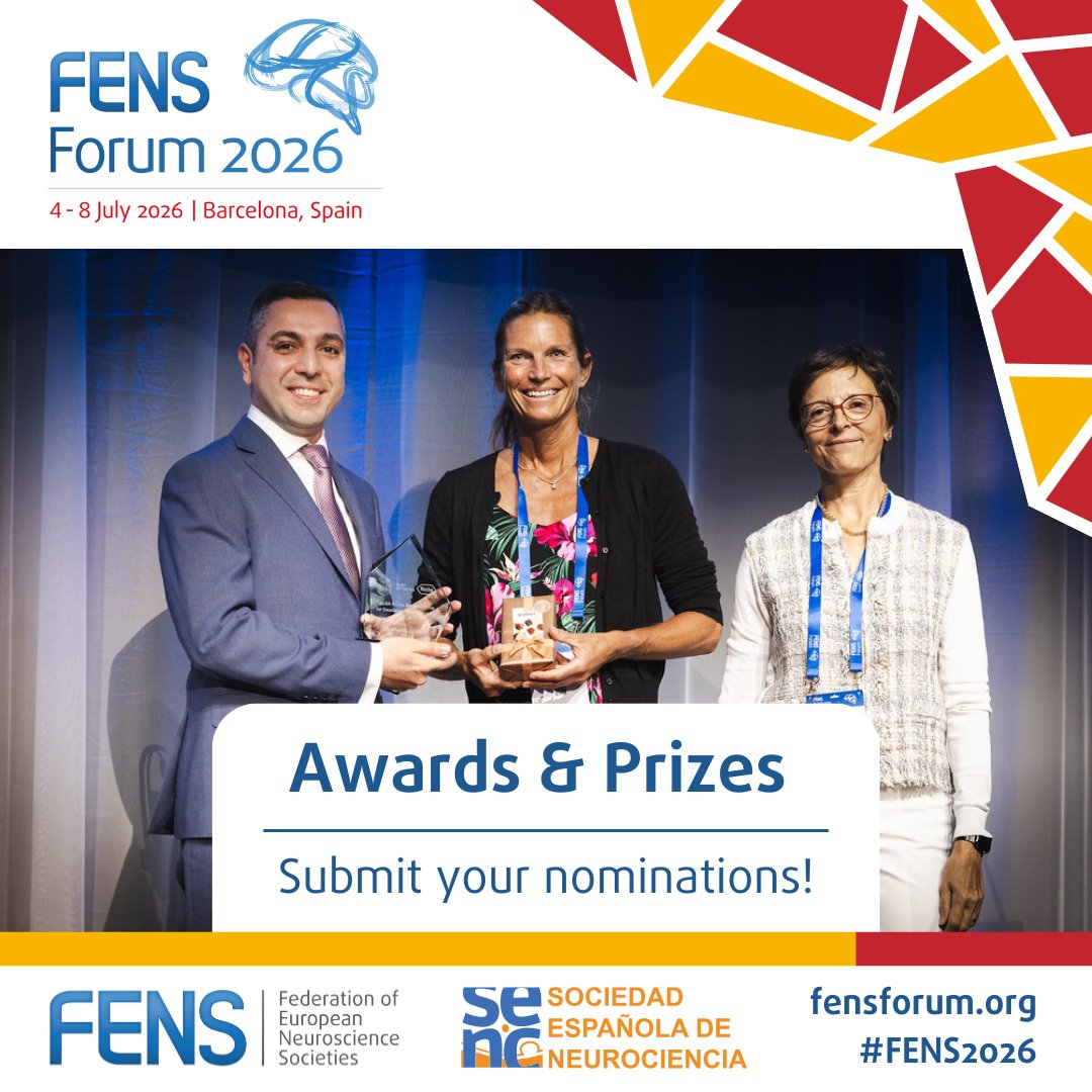 🧠 The #FENSForum is THE place to celebrate excellence in #neuroscience...

Which is why we're excited to announce the opening of the #FENS2026 Awards &amp; Prizes page! 🏆

👉 loom.ly/BZIjXmc