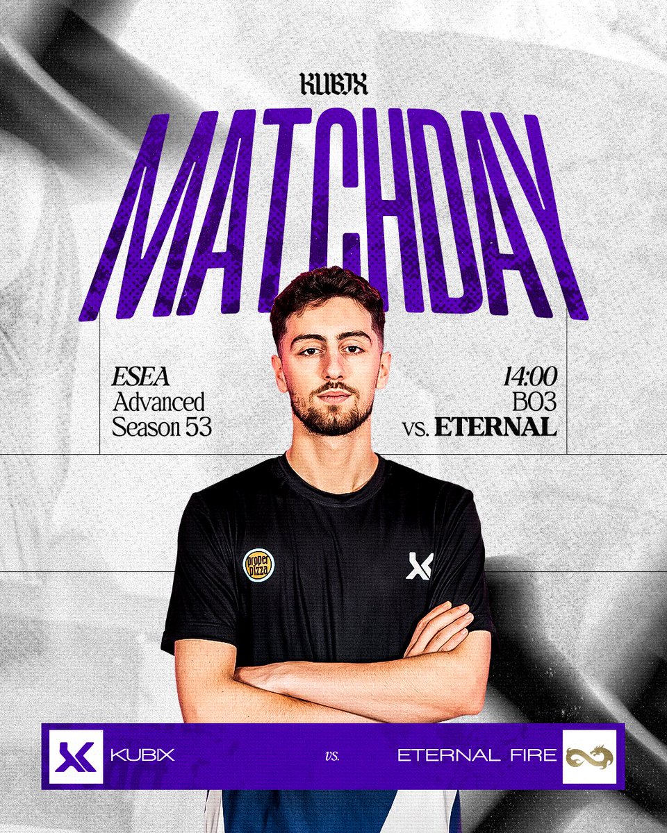 🔥 | Matchday
⚔️ | Kubix vs. <a href="/eternalfiregg/">Eternal Fire</a>  
🕑 | 14:00  — Lower Bracket Round 3
🎮 | ESEA Advanced Season 53
Locked in — let’s make it count.

#KUBIX #CS2 #ESEAAdvanced