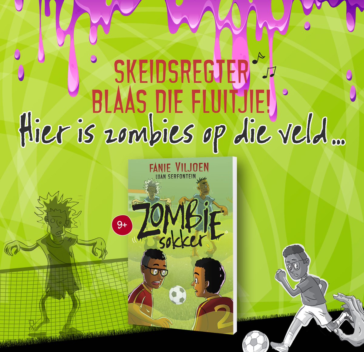Vreemde dinge gebeur op hulle dorp. Daar is gerugte van eksperimente op mense … en dooies wat ontsnap … HEI, IS DIT SOOS ZOMBIES? En wat het dit met SOKKER te doen?

🧟⚽ Zombiesokker is die vierde boek in Fanie Viljoen se Vreesveld-reeks: loom.ly/Bh0H4JU