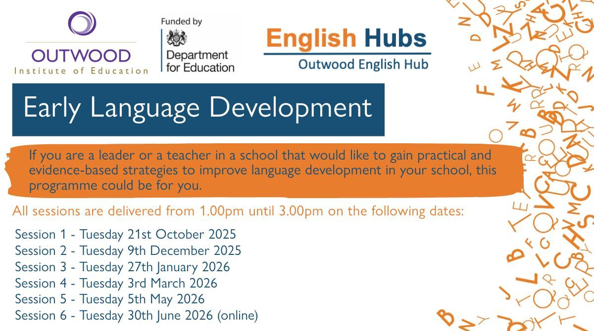 ➡️ Calling all EYFS practitioners! Is early language an area for development in your setting? 

Check out our fully funded early language professional development here: 
🖱️ tinyurl.com/y6f8b99j