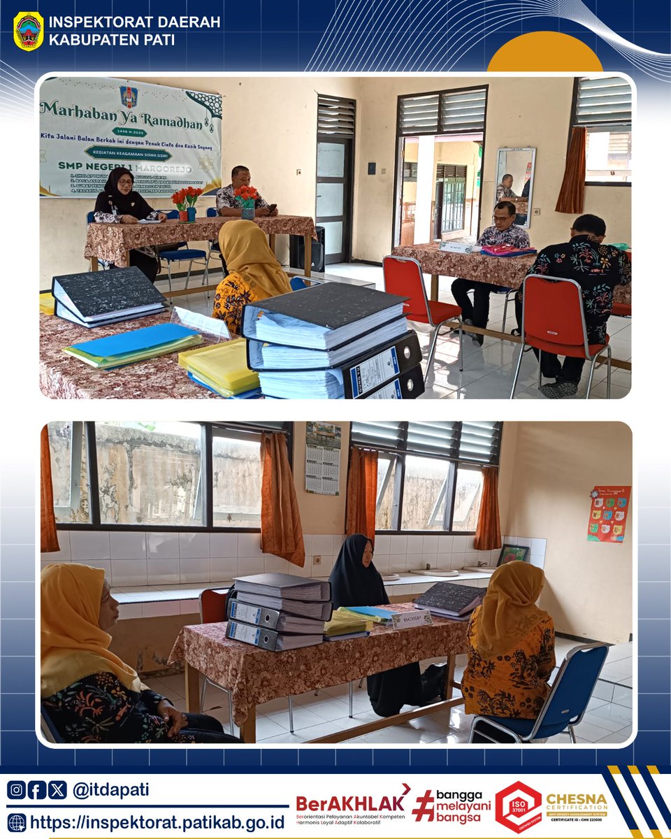 itdapati's tweet image. Selasa (03/06/2025), Tim Irban Khusus melakukan Pemeriksaan atas pengelolaan Dana BOS Reguler dan Dana BOS Kabupaten TA 2024 &amp;amp; 2025 pada salah satu UPTD Satuan Pendidikan SMP di Kecamatan Margorejo.

#ASNBerAkhlak
#BanggaMelayaniBangsa