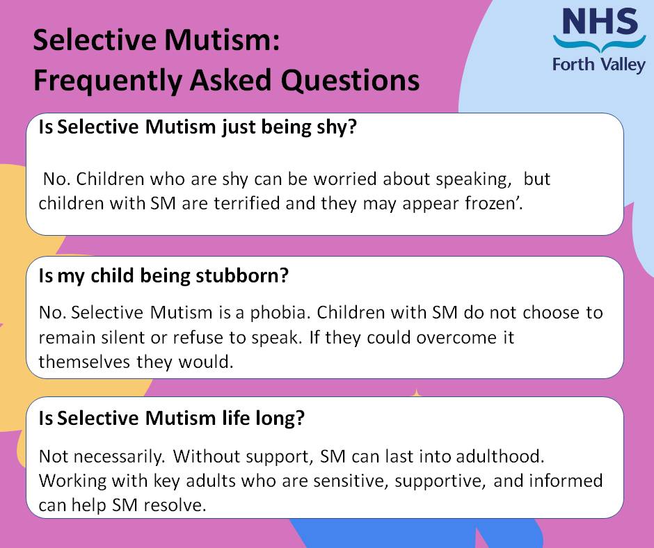 slt_fv's tweet image. Got questions about Selective Mutism? We’ve answered some of the most common ones. For more information and support, visit the SMiRA website: selectivemutism.org.uk
#sltfv #SelectiveMutism