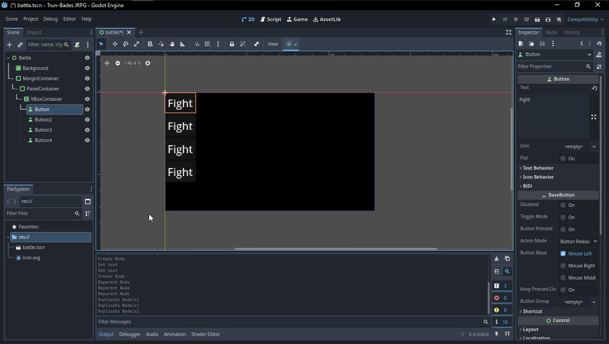 Okay, now I'm trying to do a trun-based JRPG
