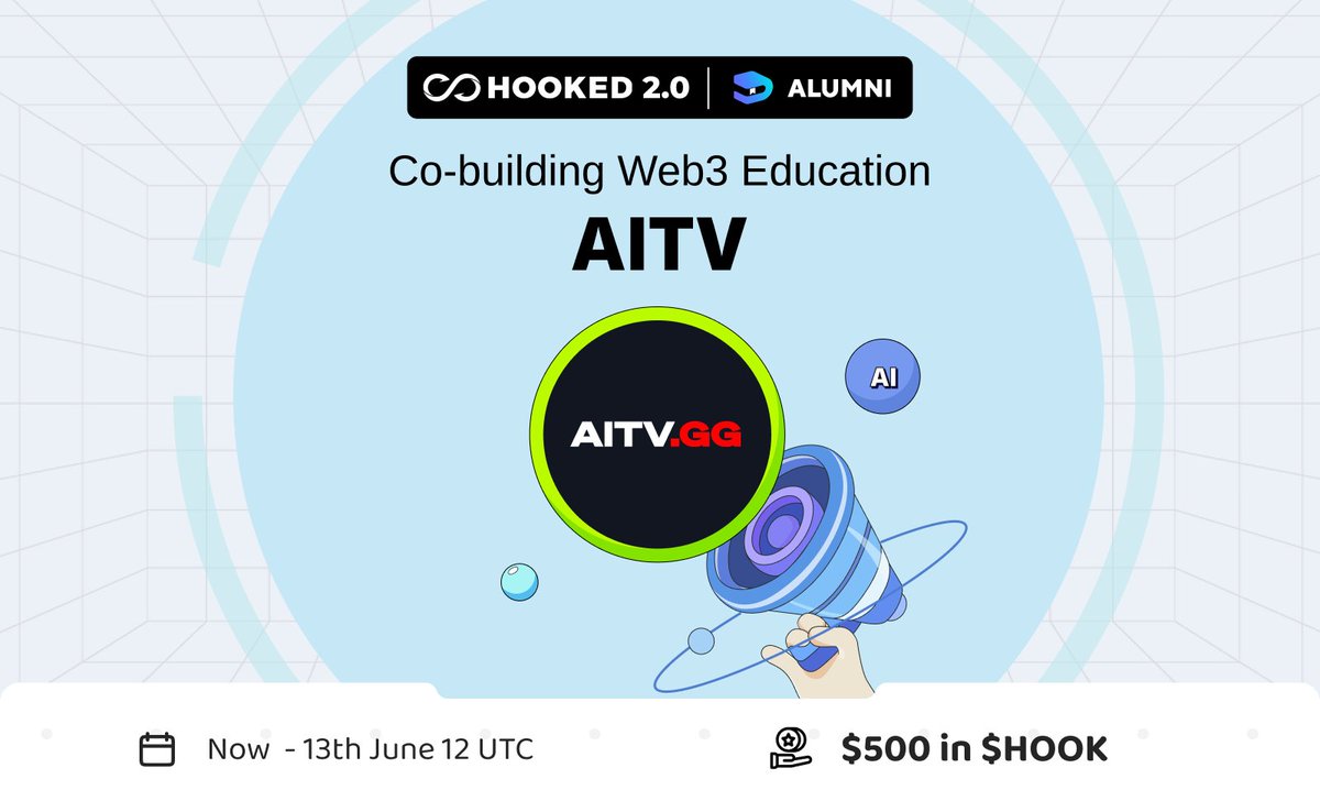 #NewEraofHOOKED

Welcome <a href="/aitvgg/">【 AITV 】</a> to HOOKED 2.0 Alumni – where Web3 education meets innovation for enriched experiences &amp; Web3 mastery!
wallet.hooked.io/system/index/i…

🌐 Connect Hooked wallet
💡 Conquer quizzes
🏅 Earn an exclusive AITV Medal for decentralized learning proof!