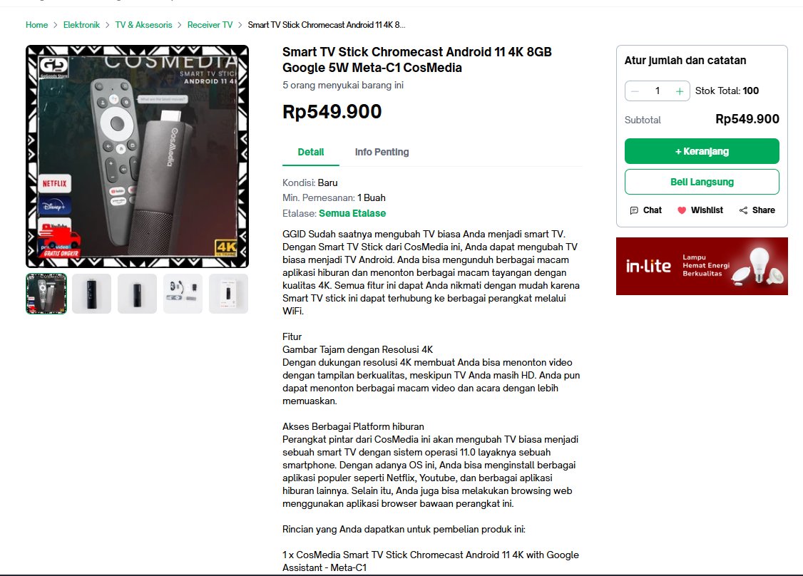 <a href="/txtfrombrand/">txtdaribrand</a> Sebagai salah satu admin di grup Facebook "Android TV dan Smart TV", saya menyarankan Cosmedia ini dibanding MiStick gen1 (kecuali Mistick 4K gen2, ini sih OK). Harga 500-an tapi lebih kenceng dan lebih lancar dari Mistick apalagi realme Stick. Kalo STB Android -> Mibox 2nd gen