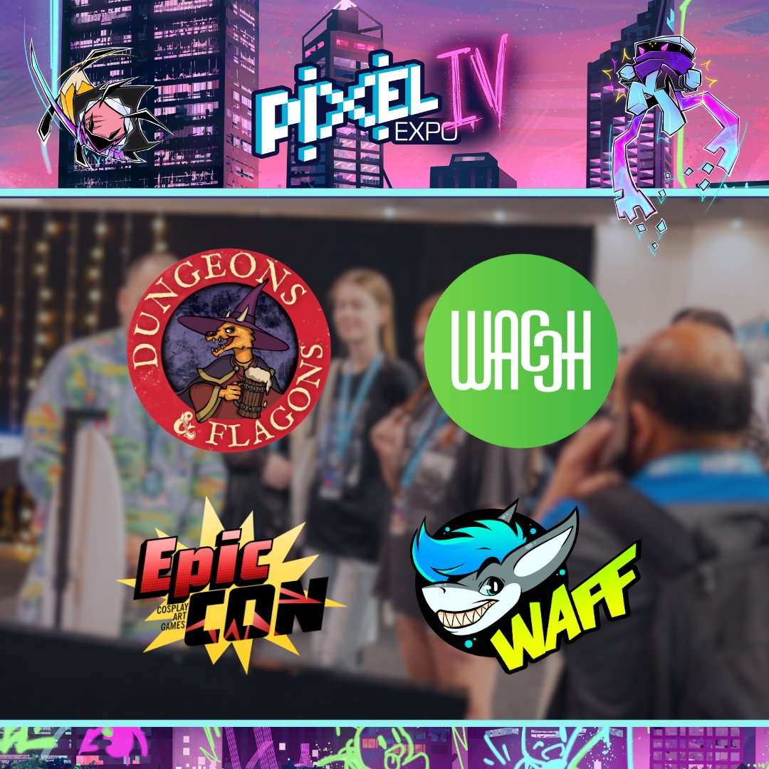 We are proudly affiliated with an extended family of events and community groups across Australia!  

Check out our affiliated groups, events and community partners and give them all a follow if you aren’t already!  You might even see a few of them appear at Pixel Expo this year!