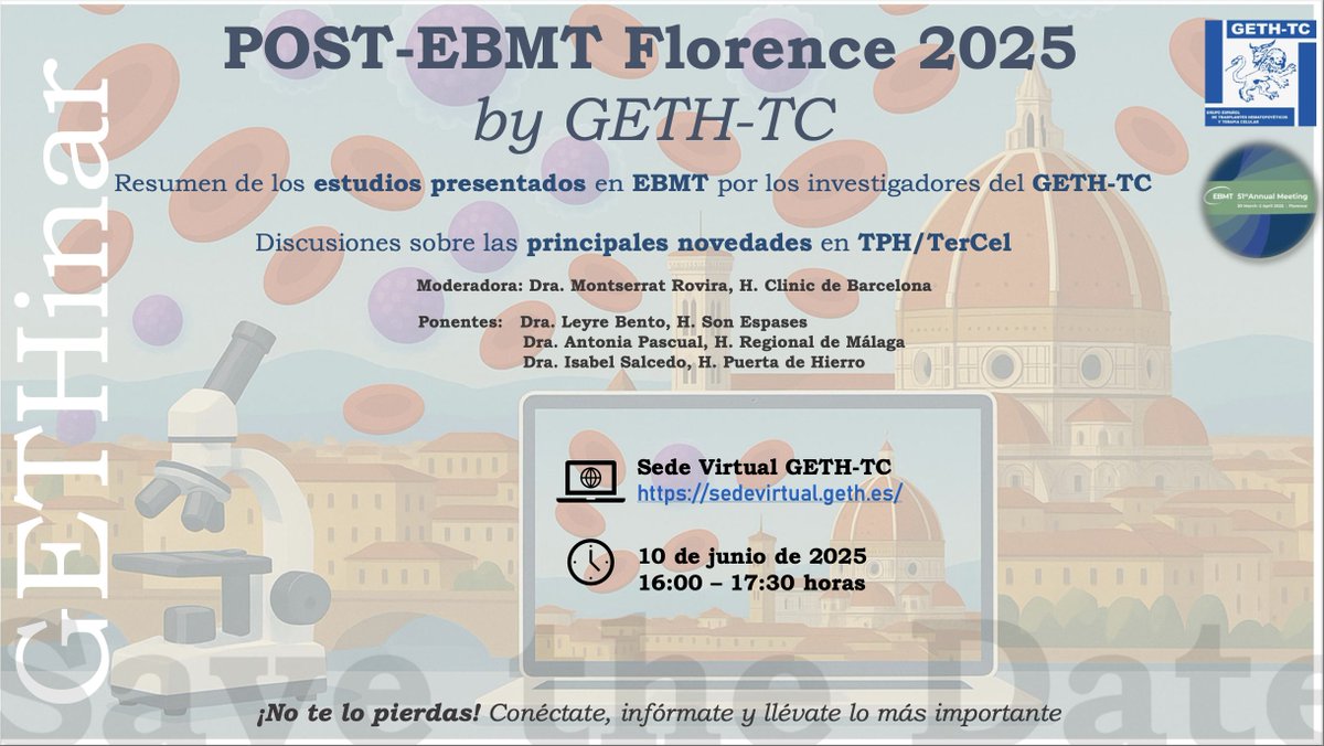Do not miss it! Best of #EBMT25 presented by physicians and nurses on behalf of <a href="/GETH_info/">GETH</a>. Adults &amp; pediatrics #HSCT &amp; #CellTherapy challenges.