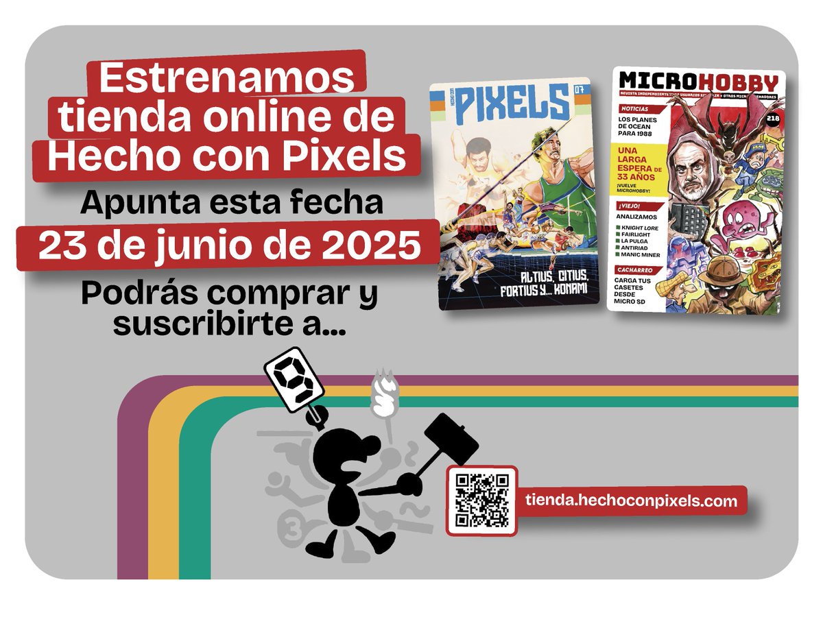 MicroHobby (@microhobbypapel) on Twitter photo Recordad que a partir del 23 de junio podréis reservar o suscribiros a #MicroHobby218 en nuestra nueva tienda.
También podréis reservar y suscribiros a #PIXELS7.
Así que atentos que entre hoy y mañana daremos más información de #MicroHobby218. En YT y TW <a href="/HechoconPixels/">Hecho con Pixels</a>. Recordad que a partir del 23 de junio podréis reservar o suscribiros a #MicroHobby218 en nuestra nueva tienda.
También podréis reservar y suscribiros a #PIXELS7.
Así que atentos que entre hoy y mañana daremos más información de #MicroHobby218. En YT y TW <a href="/HechoconPixels/">Hecho con Pixels</a>.