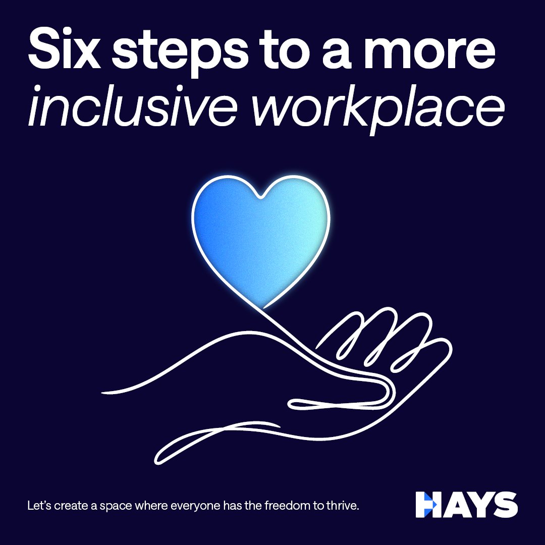 Creating inclusive workplaces is a vital part of the journey towards a more inclusive labour market.

With this in mind, here are 6️⃣steps to help you build a more inclusive workplace. 
 
👉 link.hays.com/3Fwpi6G.

#HaysWorldwide #Stat