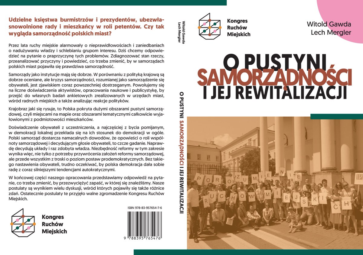🛑Samorządność w mieście to fundament demokracji w kraju. Ludzie, którzy dbają o lokalne sprawy, lepiej bronią wolności.

Przeczytaj artykuł Lecha Merglera jak „pustynia samorządności” wpływa na Polskę:
zielonewiadomosci.pl/tematy/obywate…
#samorządność #demokracja #ruchymiejskie <a href="/Kongres_RM/">Kongres Ruchów Miejskich 🇪🇺🇵🇱🏳️‍🌈🚲</a>
