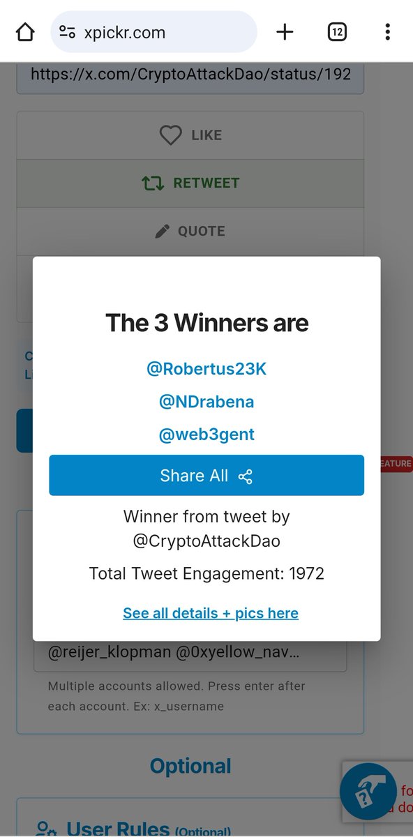 🏆 Congrats to our Giveaway Winners! $50 Each 🥳

- <a href="/web3gent/">𝕎eb3˖𝔾ent</a>
- <a href="/NDrabena/">sohl</a>
- <a href="/Robertus23K/">PahanKing</a>

🪂 Dm your BSC Wallet Address within 24hrs to receive rewards!

Winners selected via xpickr (Randomly): xpickr.com/draw/174901749…