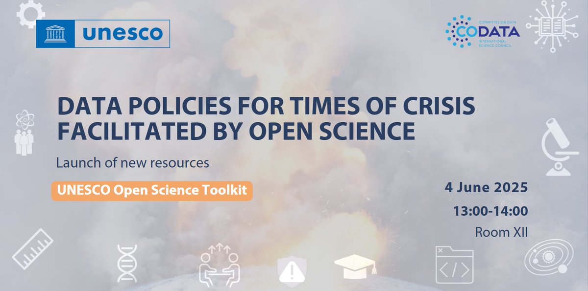 InterAcademy Partnership (IAP) 🌍 #science #health (@iapartnership) on Twitter photo 🌍Join the launch of new resources from the <a href="/UNESCO/">UNESCO 🏛️ #Education #Sciences #Culture 🇺🇳</a> Open Science Toolkit!
📅 4 June
🕐 13:00–14:00 CEST
📍 UNESCO HQ, Room XII
Explore how open science strengthens data policies in times of crisis.
#OpenScience #DataForCrisis #UNESCOCampus
unesdoc.unesco.org/ark:/48223/pf0… 🌍Join the launch of new resources from the <a href="/UNESCO/">UNESCO 🏛️ #Education #Sciences #Culture 🇺🇳</a> Open Science Toolkit!
📅 4 June
🕐 13:00–14:00 CEST
📍 UNESCO HQ, Room XII
Explore how open science strengthens data policies in times of crisis.
#OpenScience #DataForCrisis #UNESCOCampus
unesdoc.unesco.org/ark:/48223/pf0…