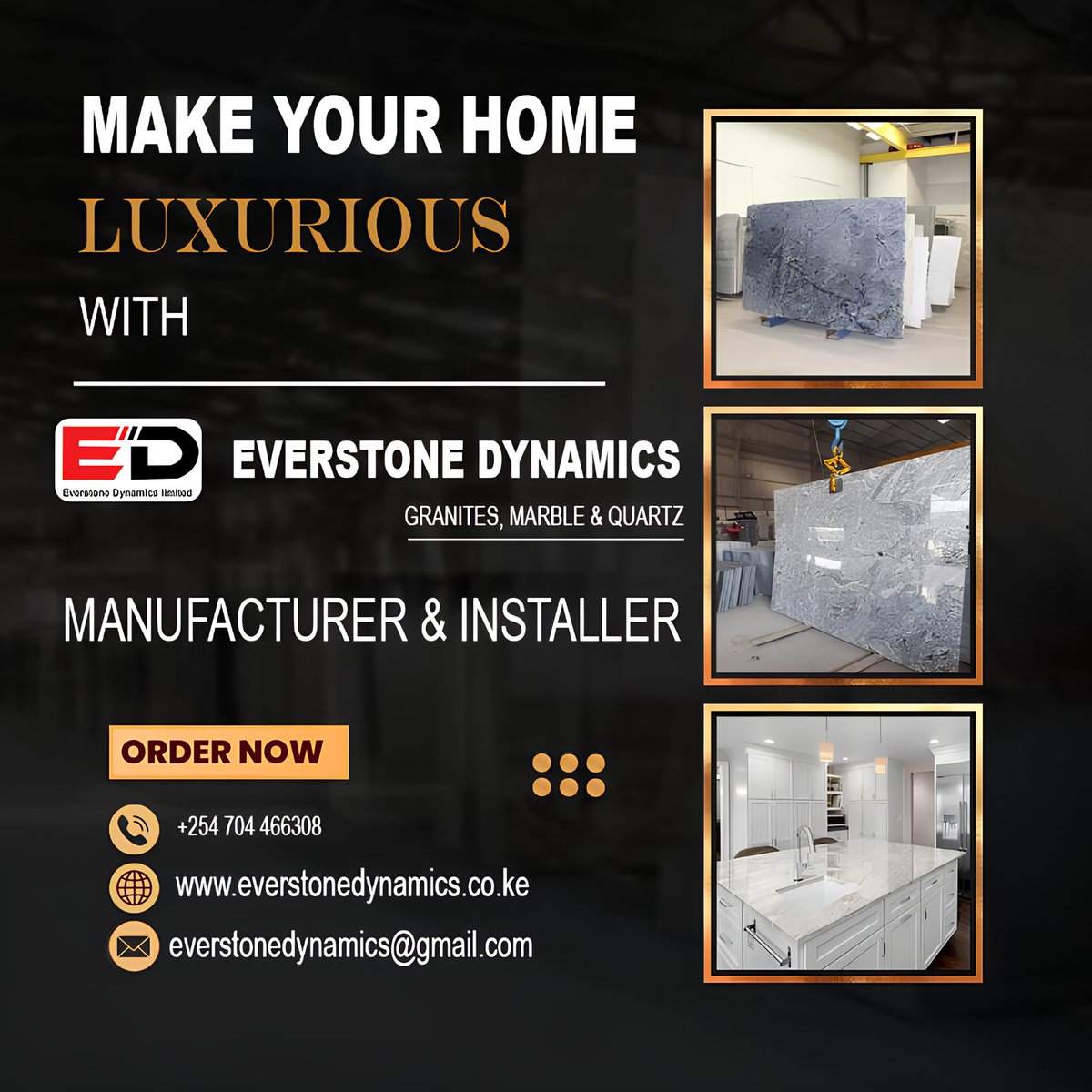 Everstone_Dy's tweet image. Add a touch of luxury to your space with quality granite, marble &amp;amp; quartz surfaces from Everstone Dynamics. 💎
Reach out today: +254 704 466308
🌐 everstonedynamics.co.ke
#LuxuryInteriors #EverstoneDynamics #QuartzKenya #GraniteCountertops #MadeInKenya