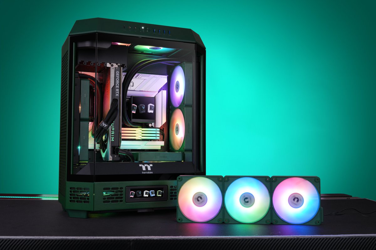 ThermaltakeInc's tweet photo. Match your The Tower 600 Racing Green build with the new CT EX ARGB Sync – Racing Green fans 🌵
Choose your setup:
👉Standard: https://t.co/ctc0G0O9pj
👉Reversed: https://t.co/KOQX4eSMQc
#Thermaltake #CTEX #magnetic #ARGBfan #TheTower600 #RacingGreen #MinimalBuild #PCcooling https://t.co/n9snJ5evMh