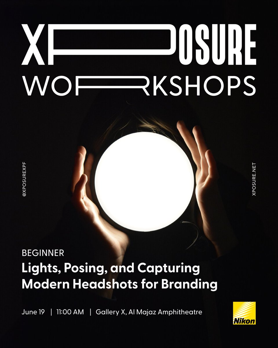 يسرّنا أن نعلن عن أولى ورش العمل في سلسلة ورش التصوير بالتعاون مع Nikon، والمخصصة للمبتدئين، وذلك يوم 19 يونيو في Gallery X – مسرح المجاز! 📍📸

🎟️ المقاعد محدودة!
🔗 سجّل الآن: workshops.xposure.net/all-workshops/