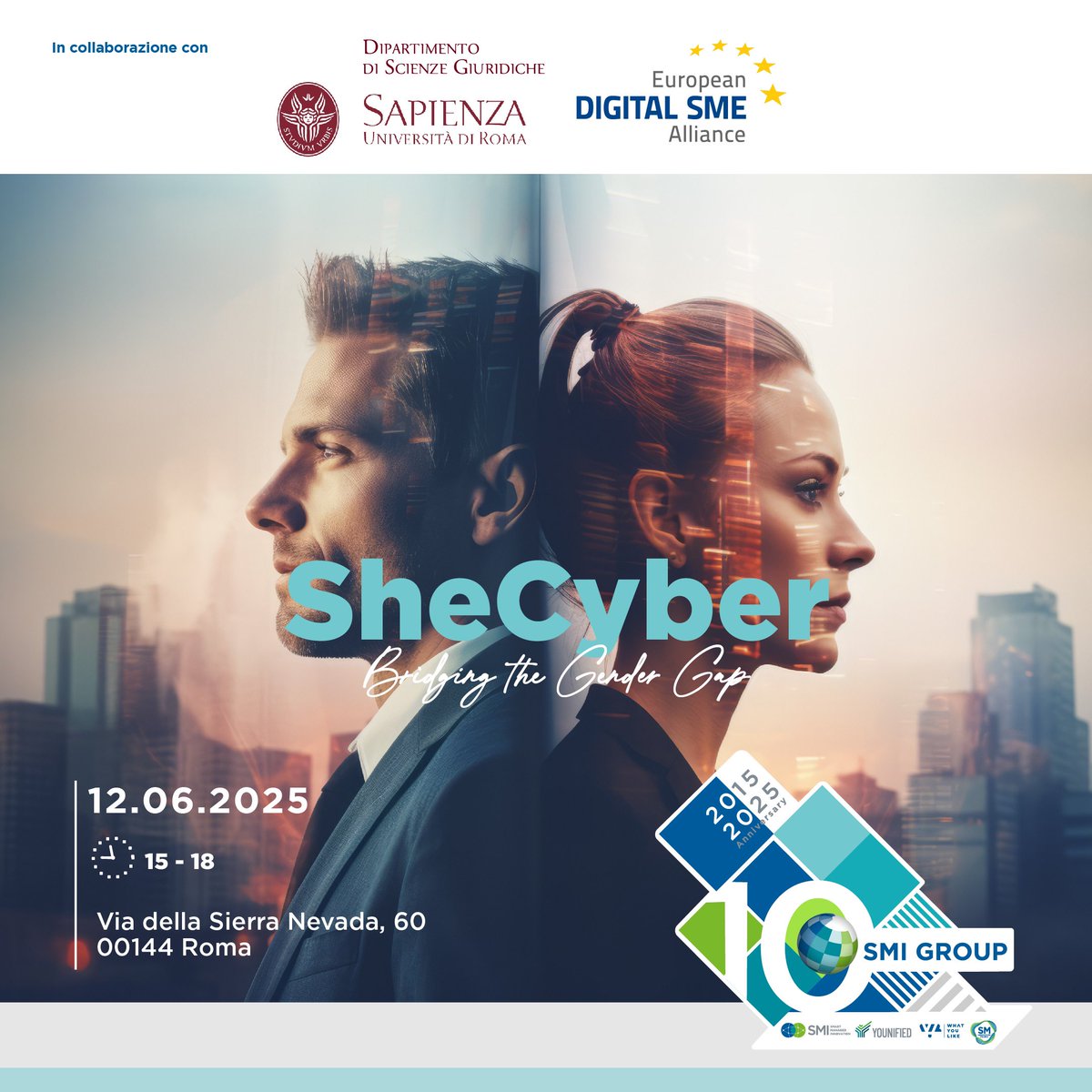 📌 “𝗦𝗵𝗲𝗖𝘆𝗯𝗲𝗿: 𝗯𝗿𝗶𝗱𝗴𝗶𝗻𝗴 𝘁𝗵𝗲 𝗴𝗲𝗻𝗱𝗲𝗿 𝗴𝗮𝗽”

La trasformazione digitale impone nuove sfide e opportunità, rendendo urgente la riduzione del gender gap nelle competenze tecnologiche e nella cybersecurity. SheCyber 2025 nasce per valorizzare il talento