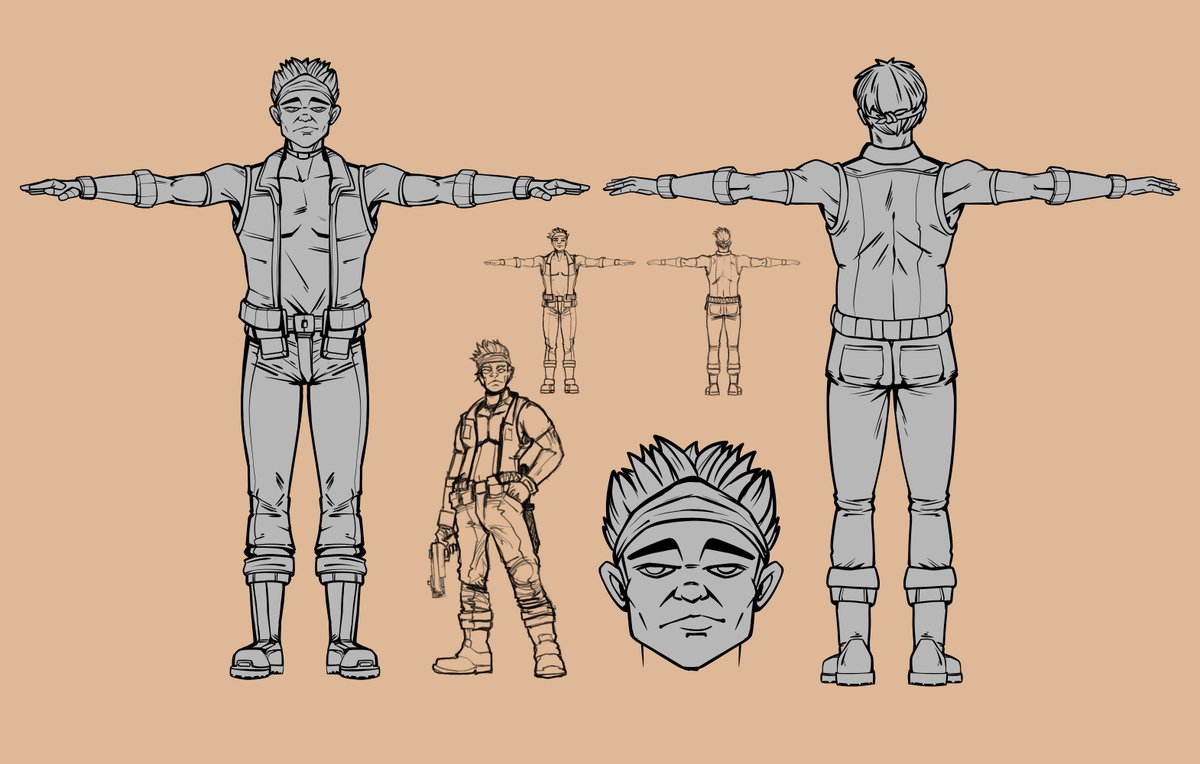 The boy needs more muslces and a cool weapon to start things off. Can't wait to make this guy more "fluid" in 3D soon.