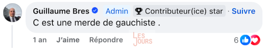 Et j'oubliais <a href="/bres_guillaume/">Guillaume bres</a> : voilà le genre de propos que vous y teniez avant de vous carapater du groupe "La France avec Jordan Bardella". Ici à propos de Jean-Luc Mélenchon. 

(Tout est dans nos articles, abonnez-vous !)