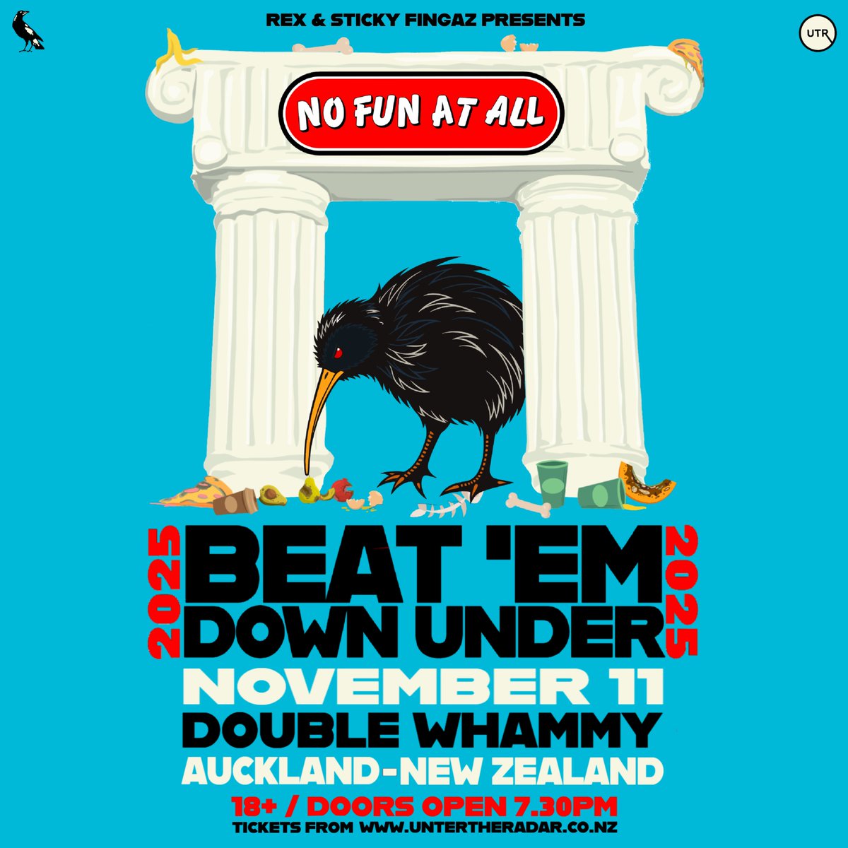 dogrunbookings's tweet photo. Finally back in New Zealand after 25 years….. REX &amp; Sticky Fingaz Presents

No Fun At All!
Auckland - One Show Only
November 11, 2025 
Double Whammy
R18, Doors 7.30pm

Tickets for the Swedish punk powerhouse will sell fast so get yours

Tickets from https://t.co/5tqVxeHFhe https://t.co/3tXJdeZZbh