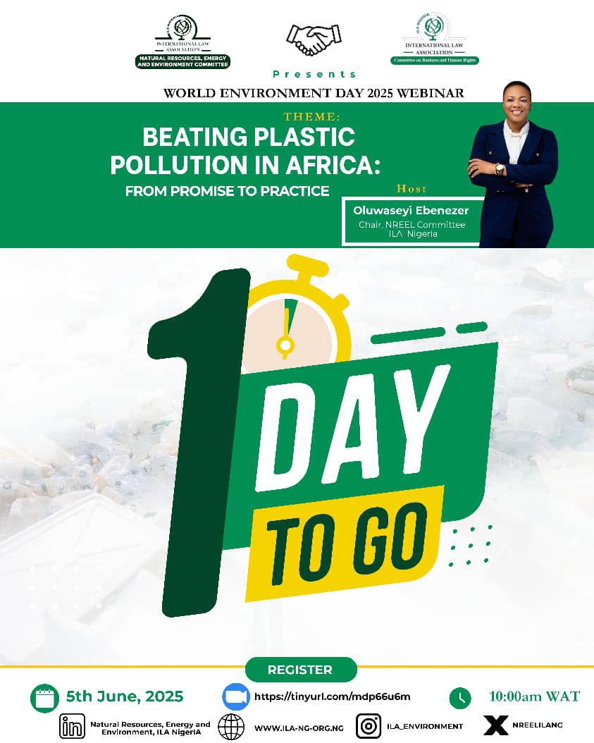 seyiebenezer's tweet image. One Day to Go!!!!  

Join our #WorldEnvironmentDay webinar on “Beating Plastic Pollution in Africa: From Promise to Practice.”

🕒 10am
📍 Virtual
🔗 tinyurl.com/mdp66u6m

Let’s shift from words to action. #WED2025 #PlasticPollution #EnvironmentalJustice #AfricaClimateAction