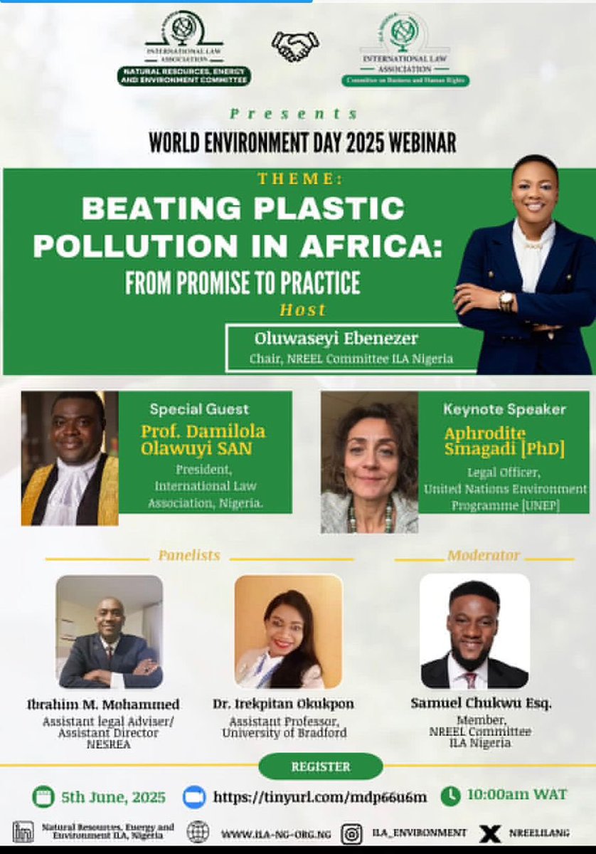 seyiebenezer's tweet image. One Day to Go!!!!  

Join our #WorldEnvironmentDay webinar on “Beating Plastic Pollution in Africa: From Promise to Practice.”

🕒 10am
📍 Virtual
🔗 tinyurl.com/mdp66u6m

Let’s shift from words to action. #WED2025 #PlasticPollution #EnvironmentalJustice #AfricaClimateAction