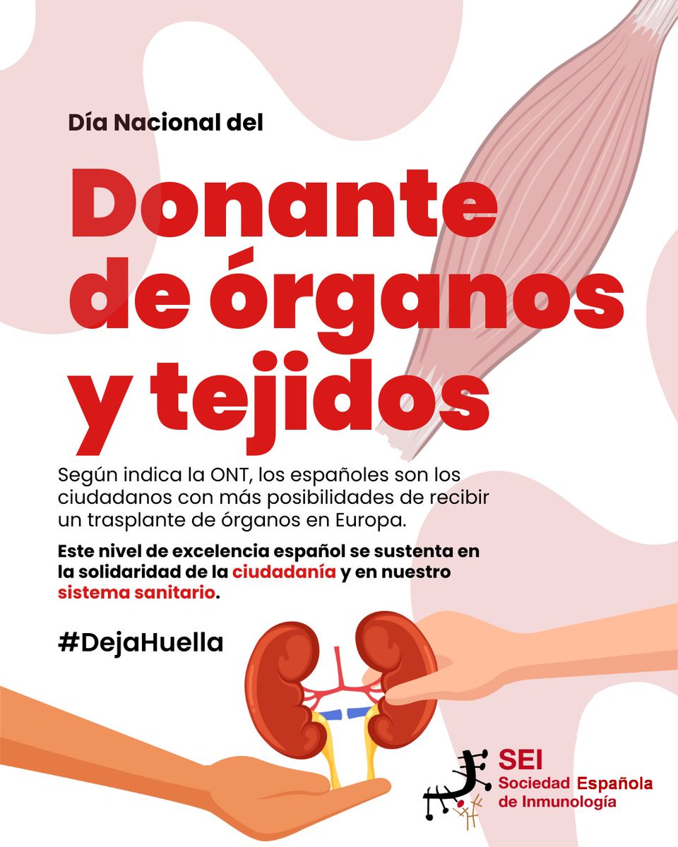 SEInmunología (@seinmunologia) on Twitter photo Cada año, el primer miércoles del mes de junio se celebra en España el #DíaNacionalDelDonanteDeÓrganosyTejidos, con el apoyo de la Organización Nacional de Trasplantes <a href="/ONT_esp/">Organización Nacional de Trasplantes</a>🫁
🗓️En esta fecha tan significativa, queremos poner en valor la labor profesional de los #inmunólogos👇🏻 Cada año, el primer miércoles del mes de junio se celebra en España el #DíaNacionalDelDonanteDeÓrganosyTejidos, con el apoyo de la Organización Nacional de Trasplantes <a href="/ONT_esp/">Organización Nacional de Trasplantes</a>🫁
🗓️En esta fecha tan significativa, queremos poner en valor la labor profesional de los #inmunólogos👇🏻