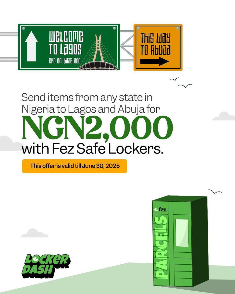 Teeka4 (@shopwitteeka4) on Twitter photo Hey Teeclans! 💚
Exciting update from our delivery partner, Fez Delivery! <a href="/fezdeliveryco/">FEZ DELIVERY</a>
From June 1st to 30th, enjoy ₦0 delivery on your Teeka4 orders within Lagos or Abuja when you choose their Safe Locker option! 🚀
Heading from Lagos to Abuja? It’s just ₦2,000 for 0–5kg Hey Teeclans! 💚
Exciting update from our delivery partner, Fez Delivery! <a href="/fezdeliveryco/">FEZ DELIVERY</a>
From June 1st to 30th, enjoy ₦0 delivery on your Teeka4 orders within Lagos or Abuja when you choose their Safe Locker option! 🚀
Heading from Lagos to Abuja? It’s just ₦2,000 for 0–5kg