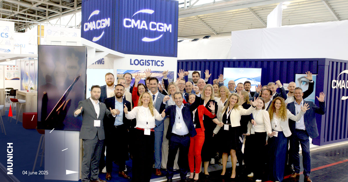 cmacgm's tweet image. Live from Munich, Day 3👋

#TransportLogistic 2025 is in full swing and our teams are here, ready to connect, share, and inspire.
📍 Hall B2 – Booth 226

Come say hi, discover our solutions, and meet the people behind #CMACGM’s shipping and logistics innovation.