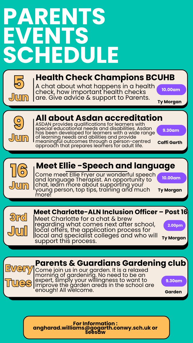 Angharad Williams (@gog_face) on Twitter photo What is on over the coming weeks for parents and carers.
Beth sydd ymlaen dros yr wythnosau nesaf ar gyfer rhieni a gofalwyr. <a href="/InvestFamilies/">Investors in Families</a> What is on over the coming weeks for parents and carers.
Beth sydd ymlaen dros yr wythnosau nesaf ar gyfer rhieni a gofalwyr. <a href="/InvestFamilies/">Investors in Families</a>