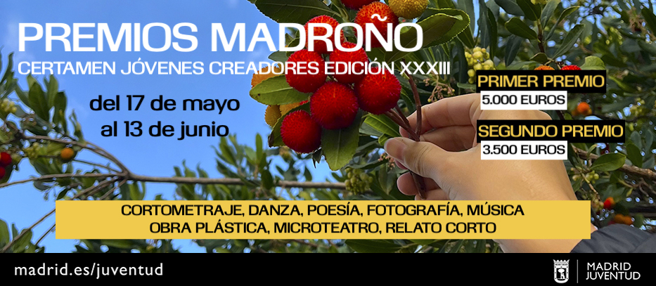 JMD Barajas (@jmdbarajas) on Twitter photo 🗣 Participa en el Certamen de Jóvenes Creadores 2025. Premios Madroño 📽🩰
<a href="/MADRID/">Ayuntamiento Madrid</a> invita a los jóvenes a desarrollar su creación artística a través de modalidades como el cortometraje, la danza, la poesía, la música...
🗓 Hasta el 13 de junio
👉 informate.madrid.es/fjv9c1 🗣 Participa en el Certamen de Jóvenes Creadores 2025. Premios Madroño 📽🩰
<a href="/MADRID/">Ayuntamiento Madrid</a> invita a los jóvenes a desarrollar su creación artística a través de modalidades como el cortometraje, la danza, la poesía, la música...
🗓 Hasta el 13 de junio
👉 informate.madrid.es/fjv9c1