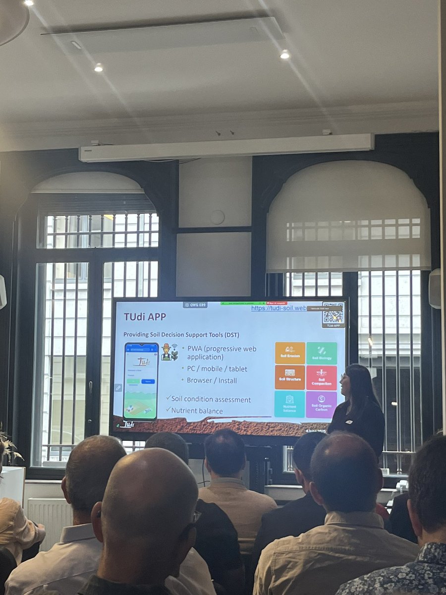 TUdi Project (@project_tudi) on Twitter photo <a href="/BOKUvienna/">BOKU University</a> 📱Llanos López from <a href="/AgrisatSl/">AgriSat Iberia SL</a> introduces the tools developed within the scope of the project in more detail.
She talks TUdi’s mobile app, detailing the way the app’s analysis and interface work, going through each DST and its corresponding topic.
#TUdiFinalMeeting <a href="/BOKUvienna/">BOKU University</a> 📱Llanos López from <a href="/AgrisatSl/">AgriSat Iberia SL</a> introduces the tools developed within the scope of the project in more detail.
She talks TUdi’s mobile app, detailing the way the app’s analysis and interface work, going through each DST and its corresponding topic.
#TUdiFinalMeeting