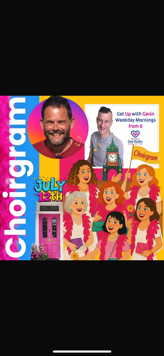 Matt Baker’s on @thisisDeeRadio at 10:15am chatting to Gav Richards about something very special happening on July 12th! 🎶💛

Still time to nominate someone for a choirgram, deadline’s June 8th! Don’t miss it 👀🎤

#Choirgram #RadioDee #FeelGoodVibes #July12th #MattOnAir