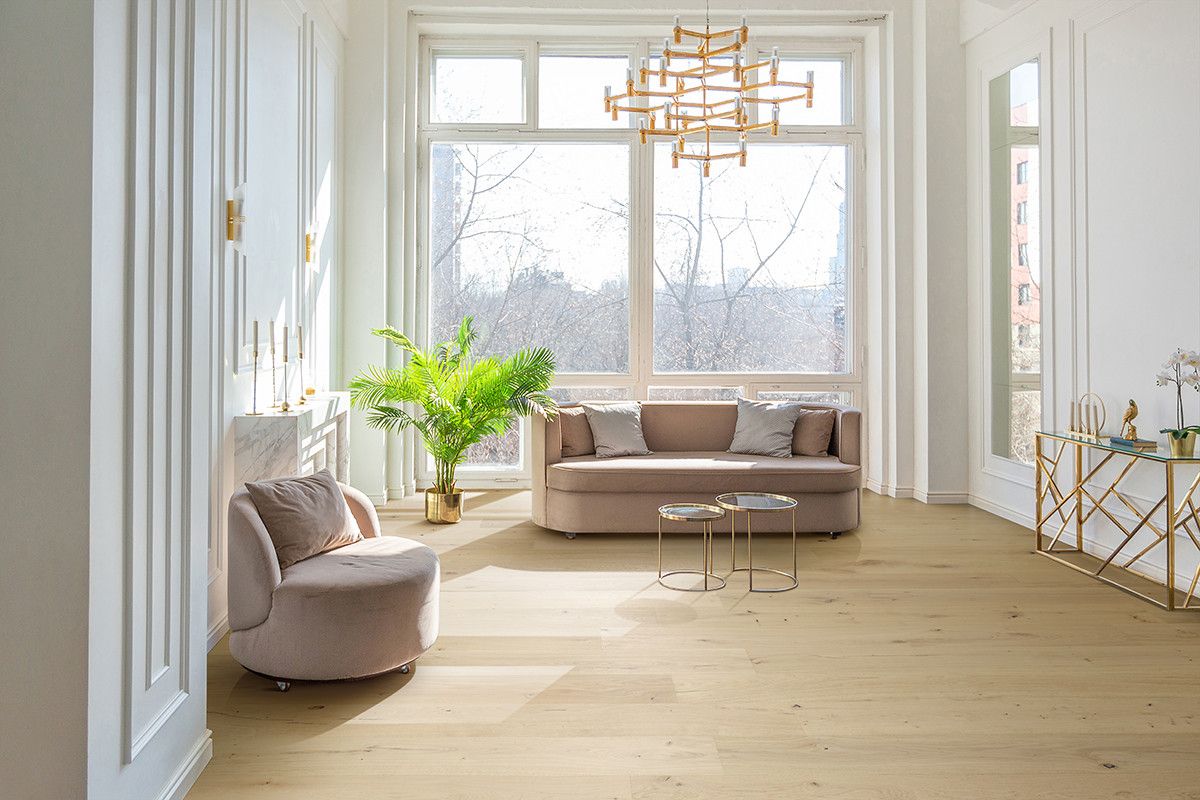Our Wednesday Wood Floor is our Lamett Cottage 300 Invisible. The planks generous proportions bring a bold look into the room &amp; subtle knots adds soft character. An invisible matt lacquer protects the floor whilst maintaining an ultra natural finish. Find them in our showroom...