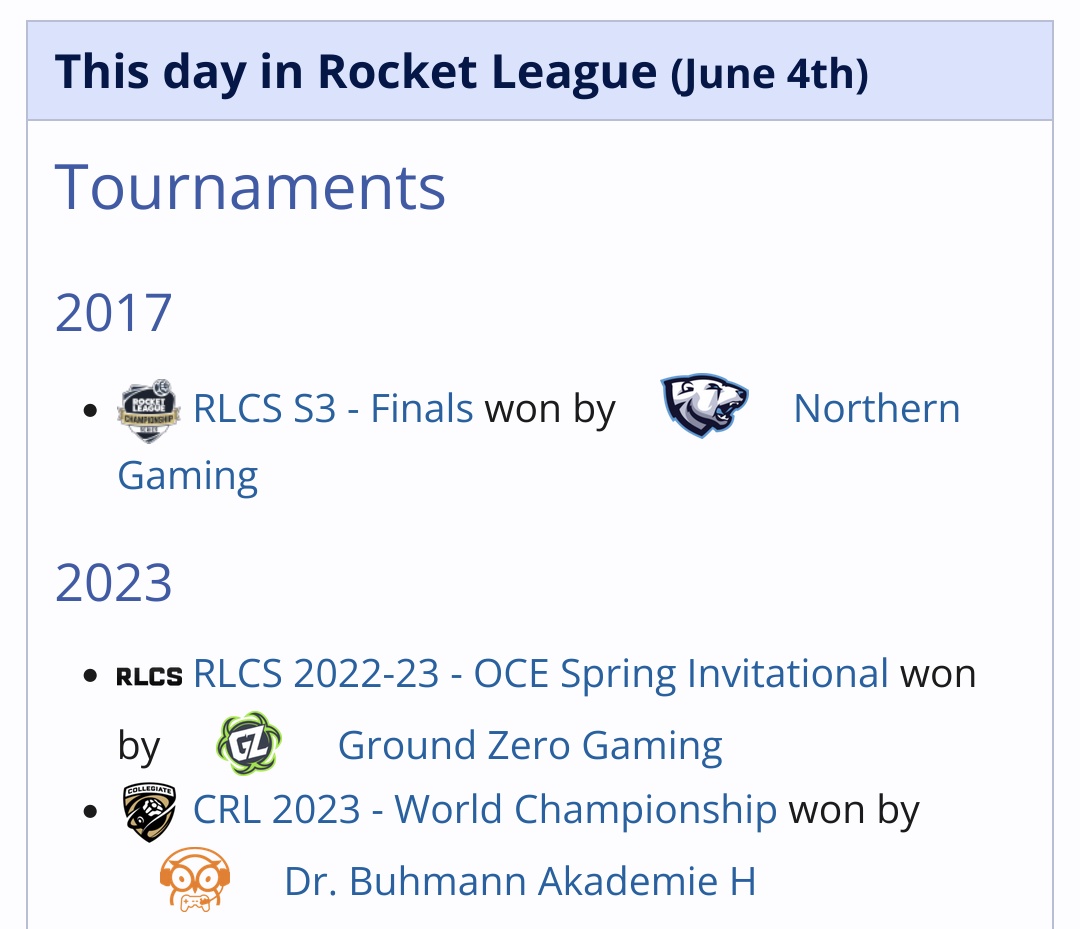 2 years ago, 3 EU bubble players laid the foundation for ongoing European CRL success.
Seems like it was ages ago, still remains legendary to this day.
<a href="/FabsoRL/">Fabso</a> <a href="/pzy_rl/">pzy</a> <a href="/ZeddoRL/">ƵΞÐÐØ</a> appreciation post!
Still EU World Champs!