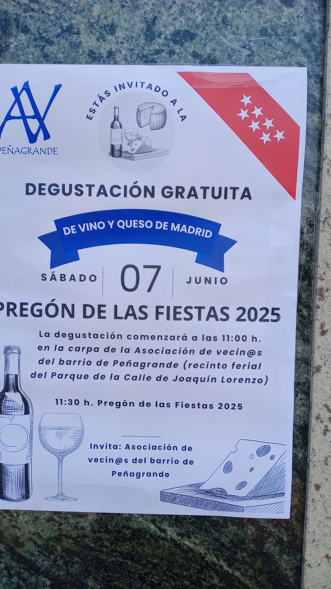 ASOCIACION SONRISAS (@asc_sonrisas) on Twitter photo Mejor planazo rodeado de buena gente
Y si el 🍷 y 🧀 son de Madrid... !Al cielo con ello! 😋😘
<a href="/AVPGRANDE/">AVPeñagrande</a>
💙💚🧡
<a href="/JMDFuencarral/">JMD Fuencarral</a> <a href="/MADRID/">Ayuntamiento Madrid</a> Mejor planazo rodeado de buena gente
Y si el 🍷 y 🧀 son de Madrid... !Al cielo con ello! 😋😘
<a href="/AVPGRANDE/">AVPeñagrande</a>
💙💚🧡
<a href="/JMDFuencarral/">JMD Fuencarral</a> <a href="/MADRID/">Ayuntamiento Madrid</a>
