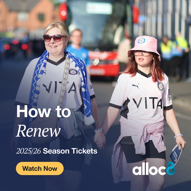 StockportCounty's tweet photo. 🎟️ Our season ticket renewal window is now open!
Existing season ticket holders have been emailed by our ticketing provider, alloc8, with the link to renew your season ticket.
Can't see your email? Don't worry - contact our ticket office staff on 0161 266 2700.
#ThisIsMyCounty